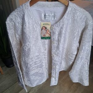 NEW Sacred Threads Small/Medium White Cotton Blazer Jacket Long Sleeve Top